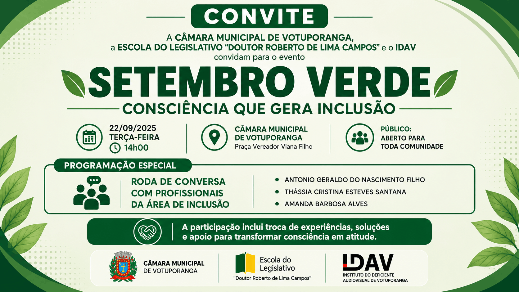 Setembro verde: Consciência que gera inclusão